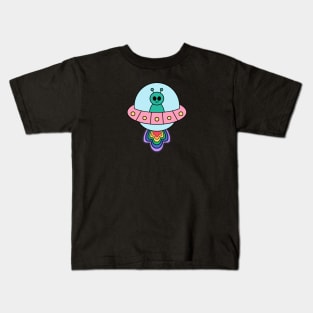 ufo alien pride rainbow Kids T-Shirt